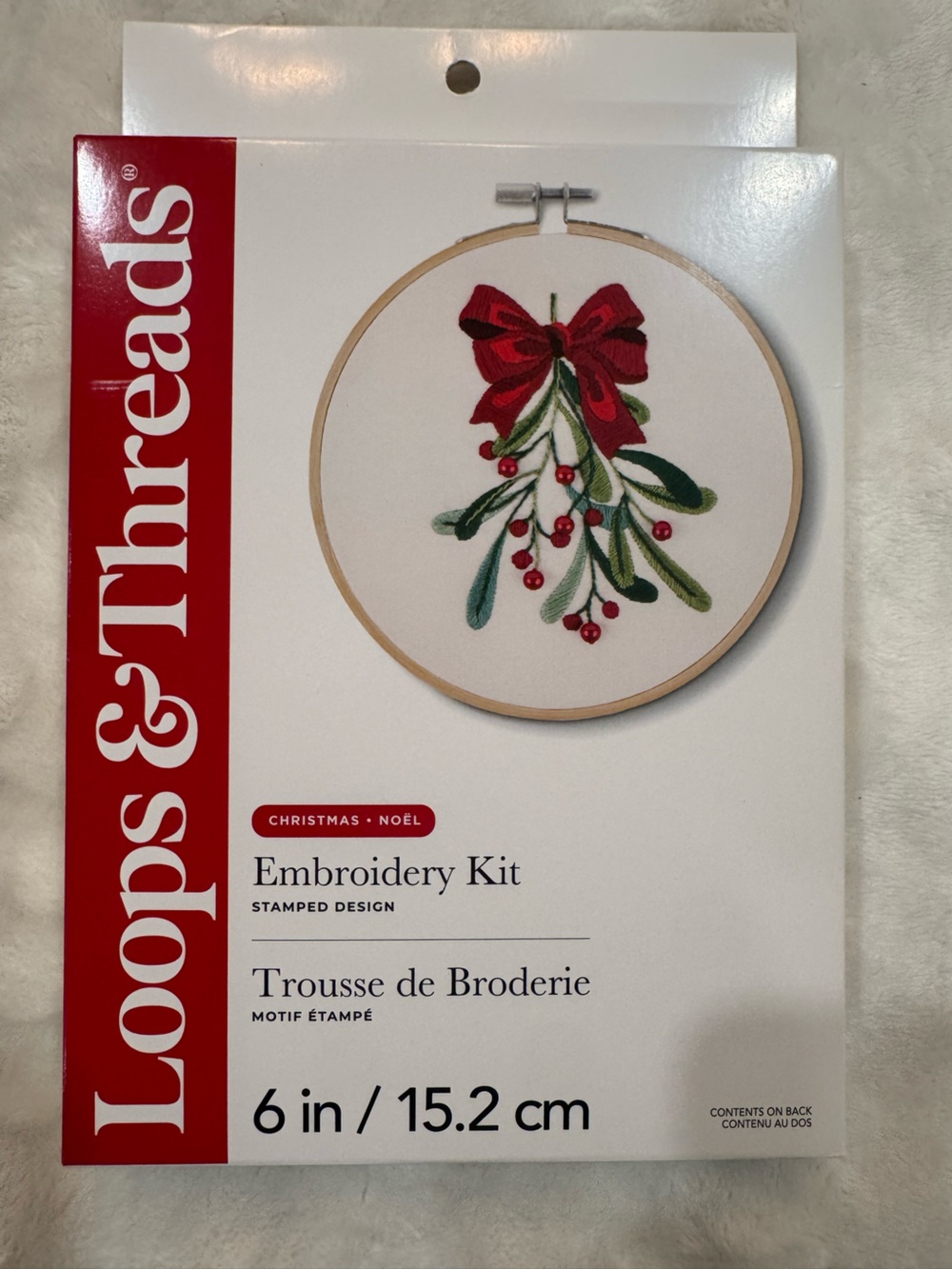 NEW Christmas Embroidery Kit mistletoe and bow